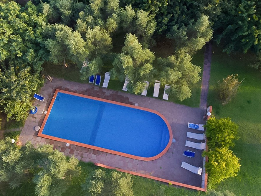 Aerial view of the swimming pool